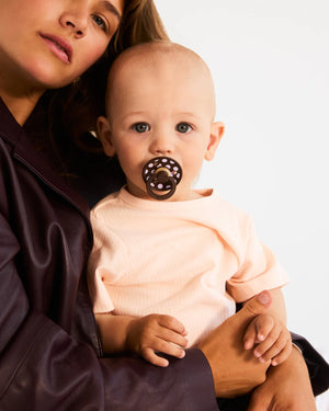Bibs Dummies - Studio Polka Pink / Mocha - Size Two - Bibs Denmark