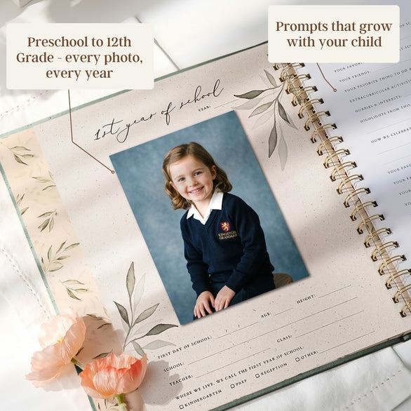 Evergreen - School Memory Book (Emerald) - Peachly