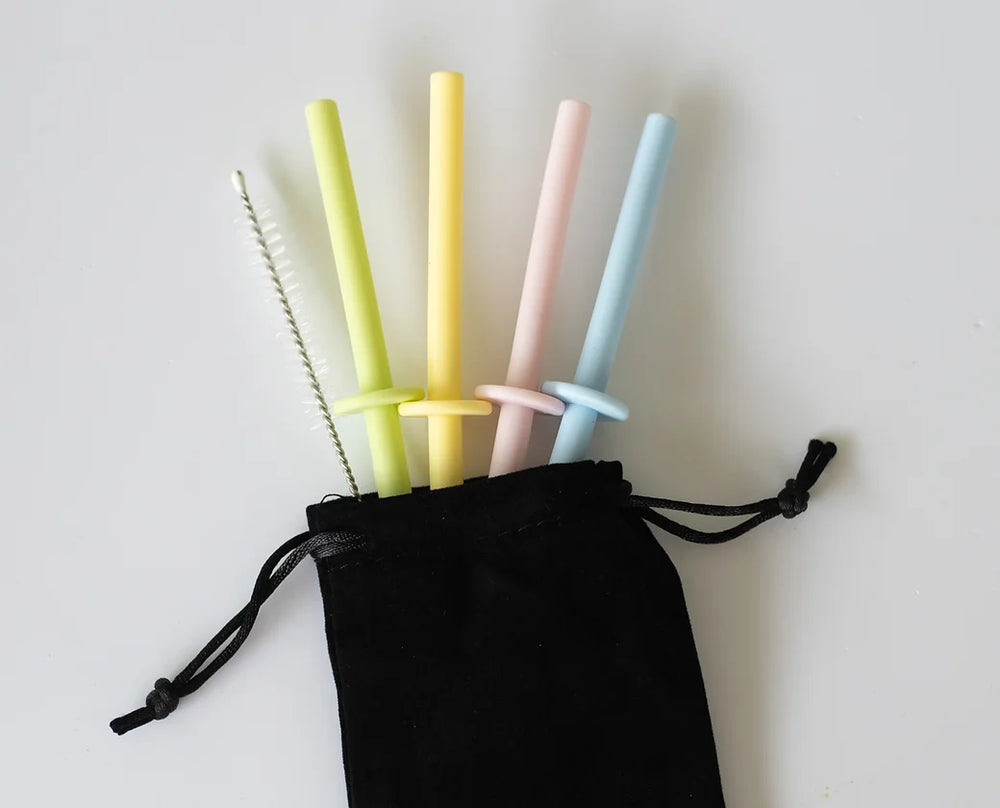 Silicone Straw Set - 4 Pastel - Smoo