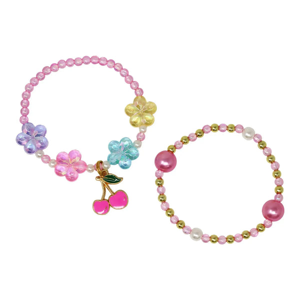 Bff Cherry Friendship Bracelet Set - Pink Poppy