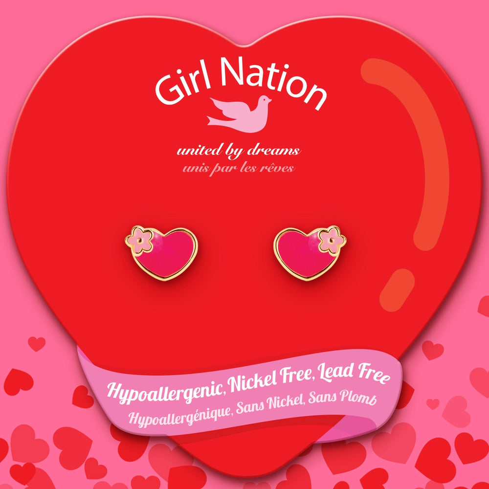 Hearts and Flowers Cutie Stud Earrings - Girl Nation