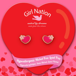 Hearts and Flowers Cutie Stud Earrings - Girl Nation