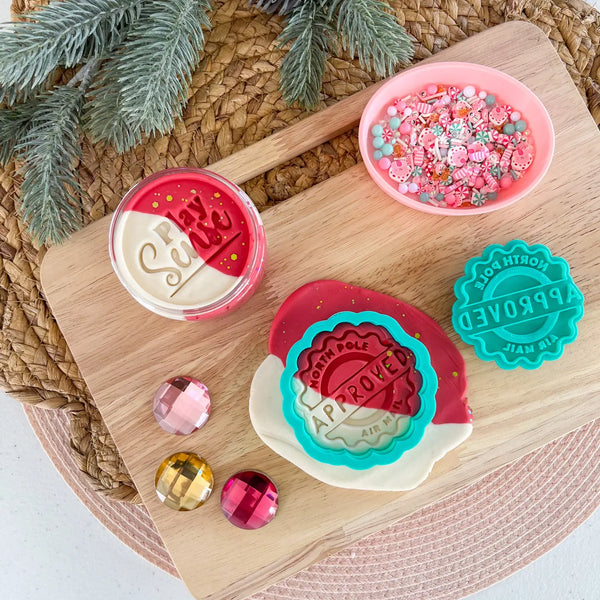 Eco Playdough Stamp | Christmas | North Pole Approved Stamp - Play Sense