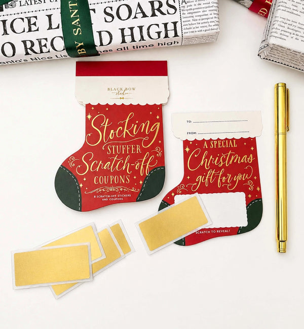 Stocking Stuffer Scratch-Off Christmas Coupon Book - Black Bow Studio
