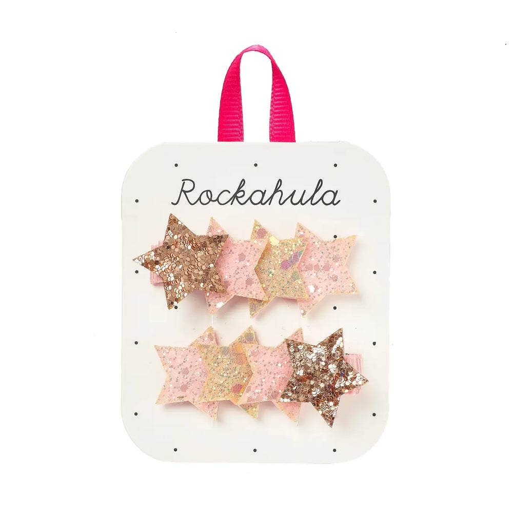 Pink Shimmer Star Clips - Rockahula Kids