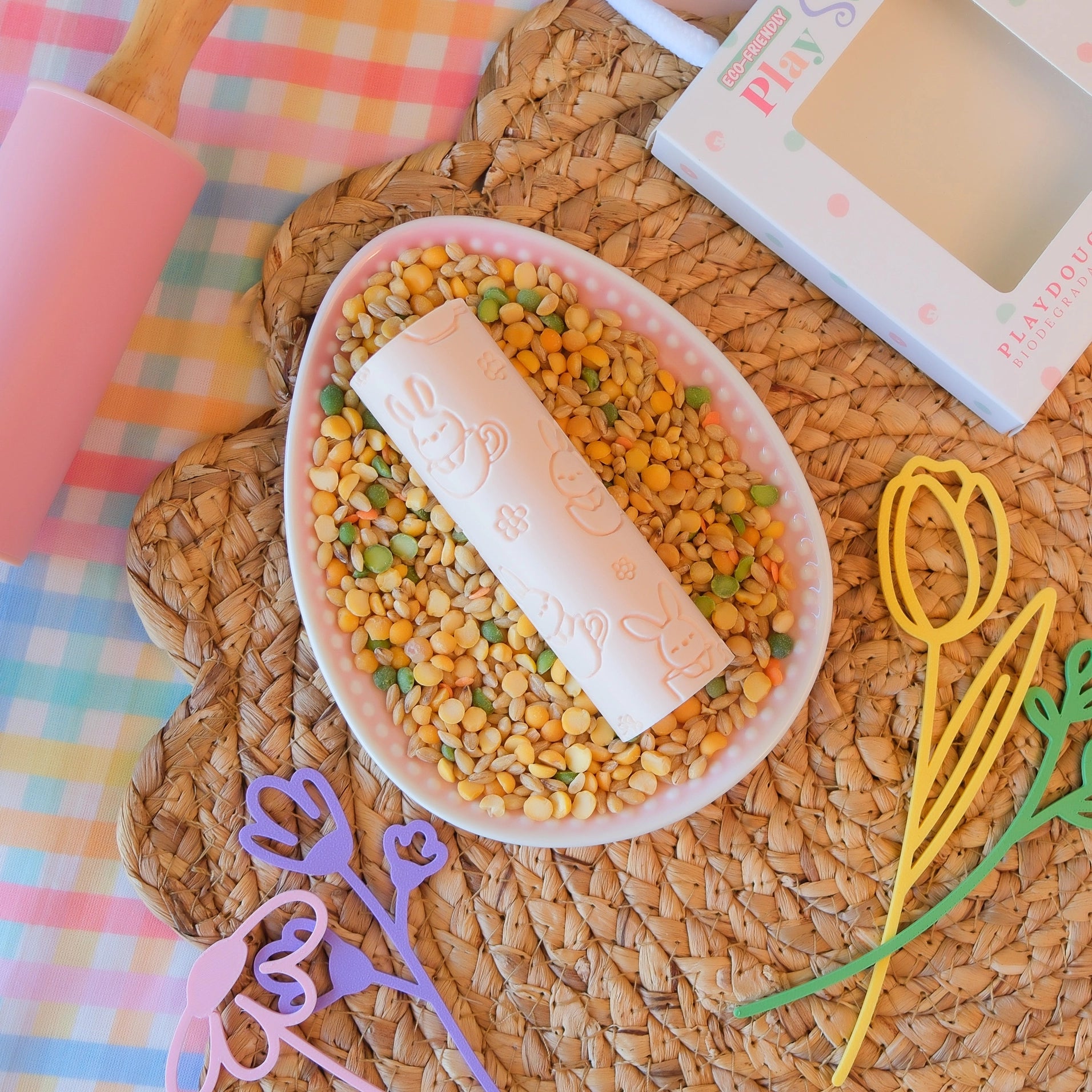 Eco Textured Roller | Easter Bunny Cups - Play Sense