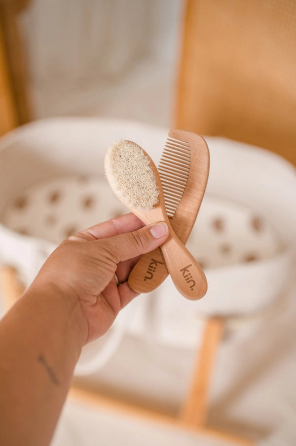 Wooden Baby Brush + Comb Set  - Kiin