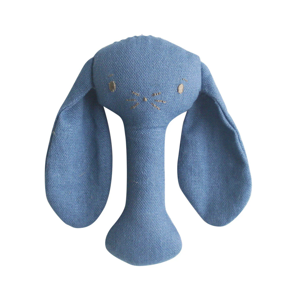 Bobby Bunny Stick Rattle Chambray Linen - Alimrose