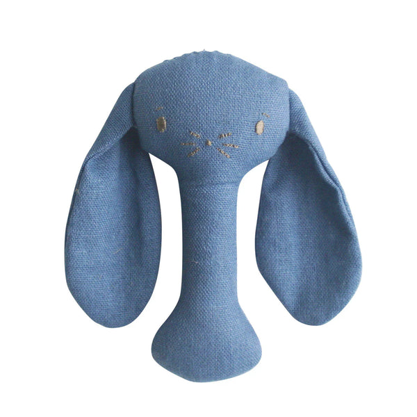 Bobby Bunny Stick Rattle Chambray Linen - Alimrose