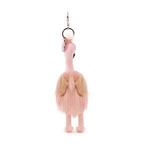 Gloria Flamingo Bag Charm (Vegan Angora) 7"/ 18 cm - OB Designs