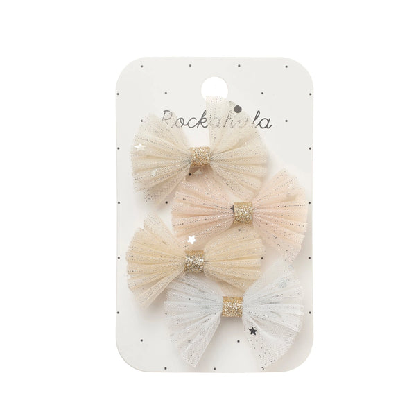 Shimmer Tulle Mini Bow Clips - Rockahula Kids