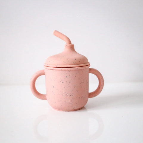 Silicone Sippy Cup with Straw - Blush - CMC Gold