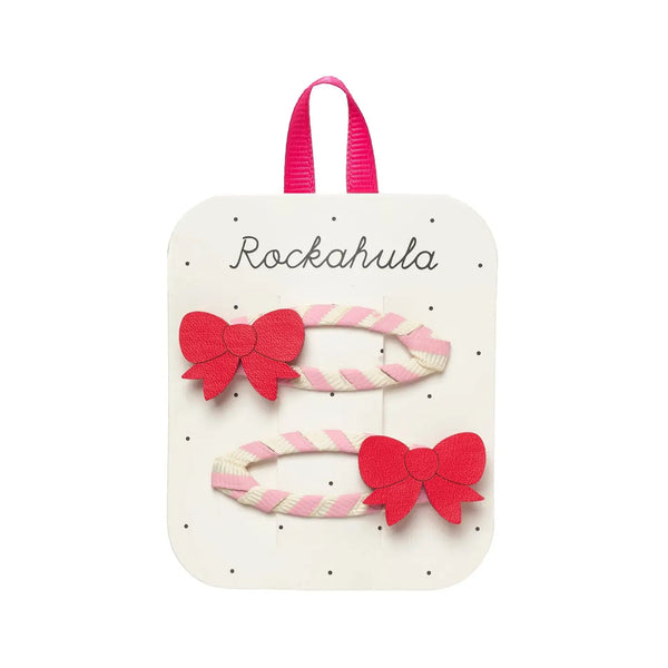 Cutesy Bow Stripy Clips - Rockahula Kids