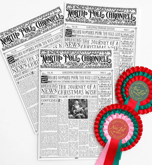 Christmas Newspaper Activity Booklet - Set of 2 - Vol. 26 - Black Bow Studio
