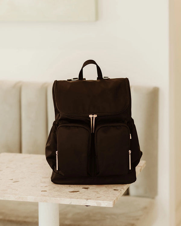 Signature Nappy Backpack - Black Nylon - OIOI