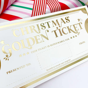 Scratch-Off Christmas Golden Ticket Gift Voucher - Black Bow Studio