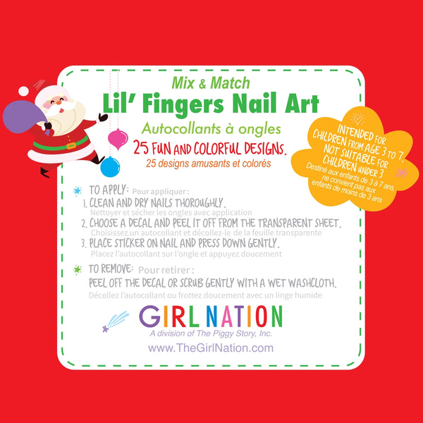 Holly Jolly Cutie Stick-On Earring and Nail Sticker Gift Set - Girl Nation