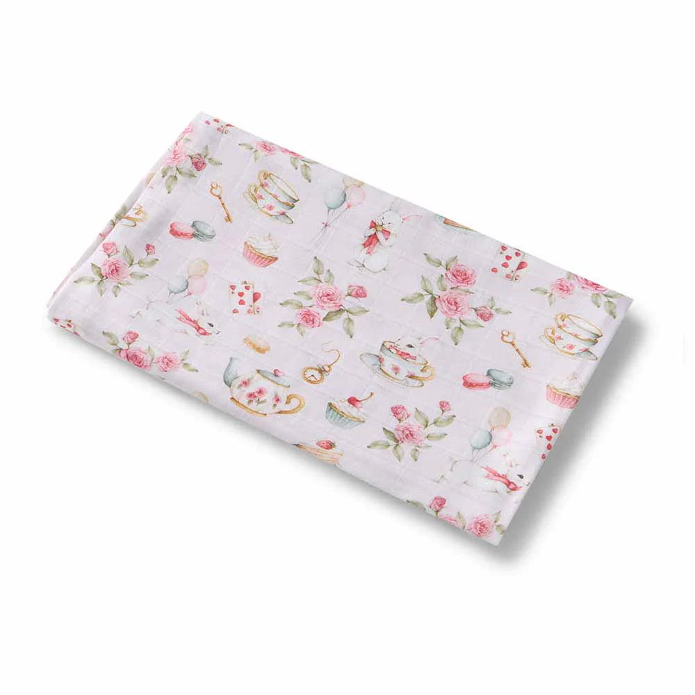 Alice’s Tea Party Organic Muslin Wrap - Snuggle Hunny