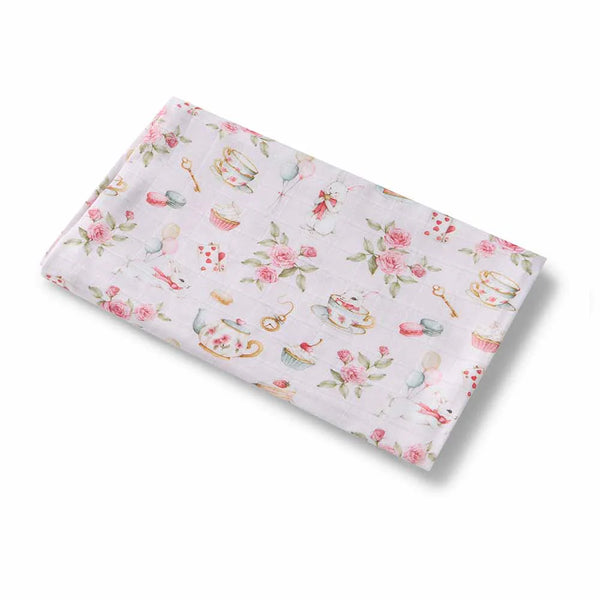 Alice’s Tea Party Organic Muslin Wrap - Snuggle Hunny