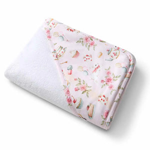 Alice’s Tea Party Organic Hooded Baby Towel - Snuggle Hunny