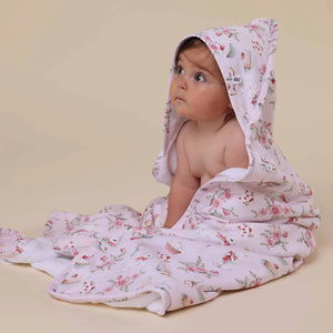 Alice’s Tea Party Organic Hooded Baby Towel - Snuggle Hunny