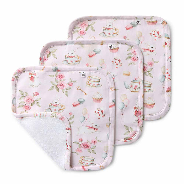 Alice’s Tea Party Organic Wash Cloths - 3 Pack - Snuggle Hunny