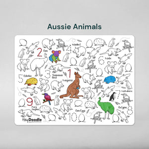 Aussie Animals Classic Colouring & Doodle Mat - Hey Doodle