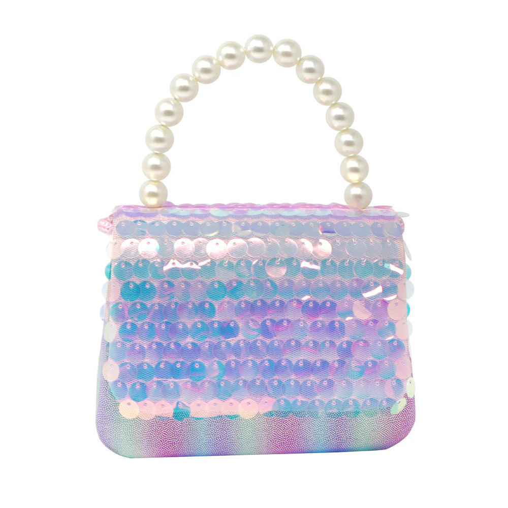 Shimmering Mermaid Sequin Hard Handbag - Pink Poppy