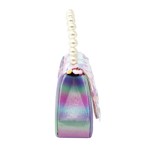 Shimmering Mermaid Sequin Hard Handbag - Pink Poppy