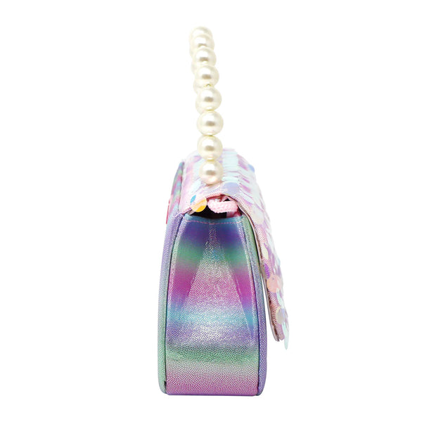 Shimmering Mermaid Sequin Hard Handbag - Pink Poppy
