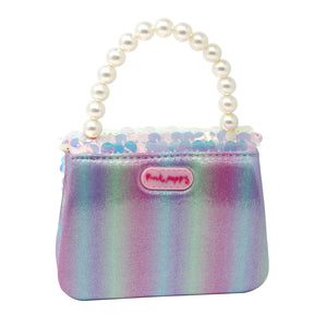 Shimmering Mermaid Sequin Hard Handbag - Pink Poppy