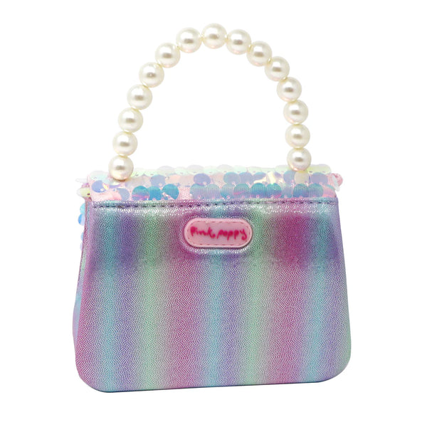 Shimmering Mermaid Sequin Hard Handbag - Pink Poppy