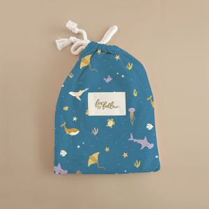 Ocean Creatures Marine Organic Fitted Bassinet Sheet/Change Pad Cover - Fox & Fallow - DISCOUNTED