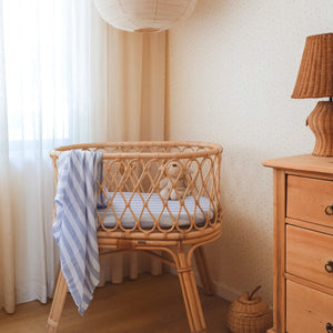 Cloud Stripe Organic Muslin Wrap Swaddle - Fox & Fallow