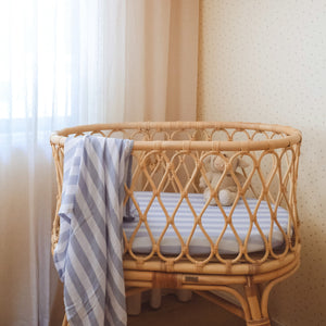 Cloud Stripe Organic Muslin Wrap Swaddle - Fox & Fallow