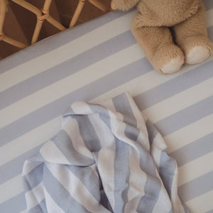 Cloud Stripe Organic Muslin Wrap Swaddle - Fox & Fallow