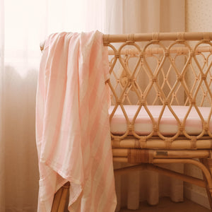 Petal Stripe Organic Muslin Wrap Swaddle - Fox and Fallow