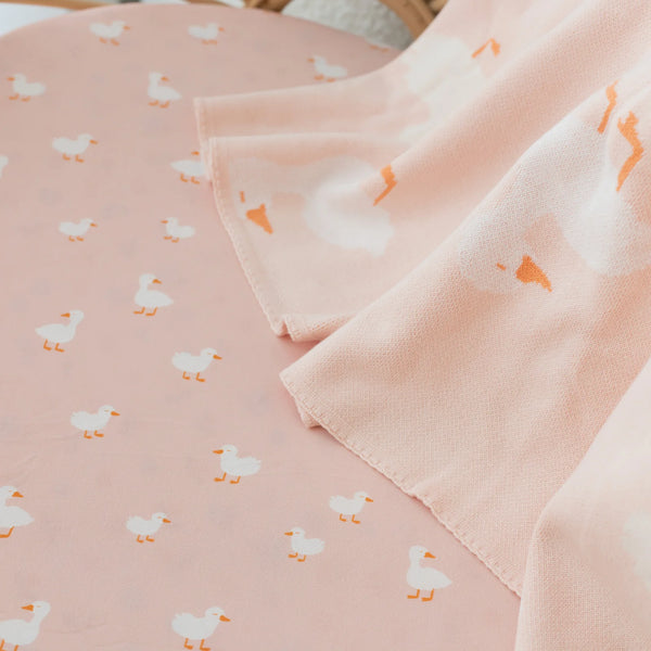Pink Ducks Blanket - Fox & Fallow