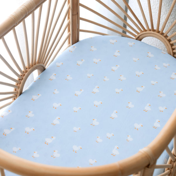 Blue Ducks Organic Fitted Bassinet Sheet/Change Pad Cover - Fox & Fallow