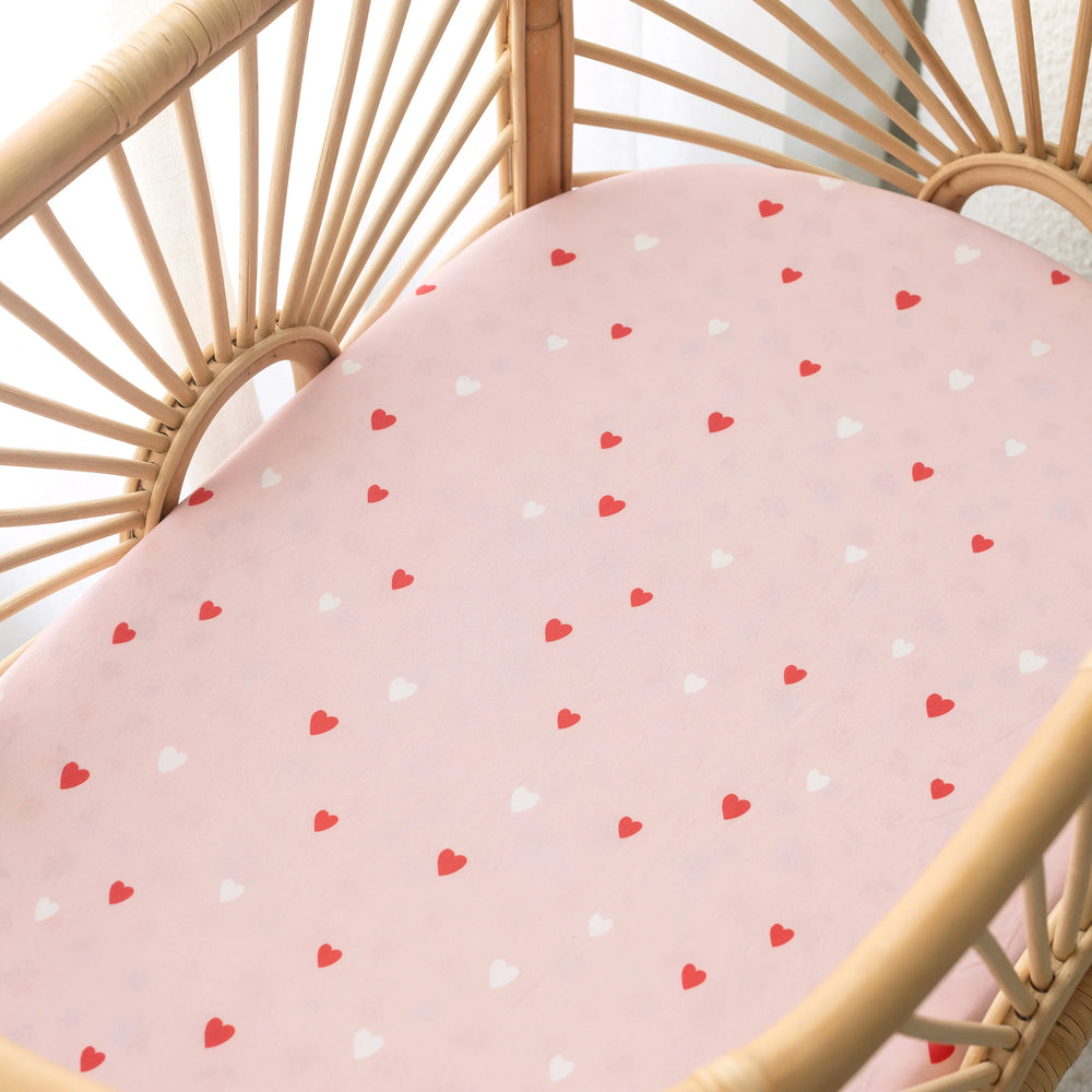 Little Hearts Organic Fitted Cot Sheet - Fox & Fallow