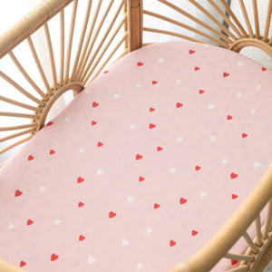 Little Hearts Organic Fitted Cot Sheet - Fox & Fallow