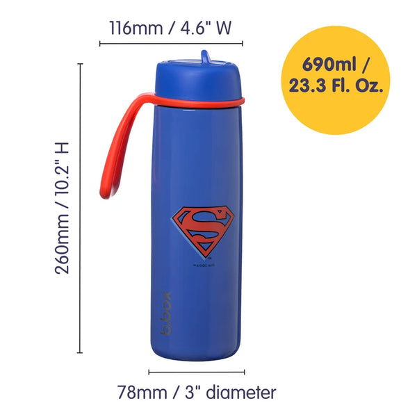 SUPERMAN by b.box - 690mL insulated flip top bottle - B Box
