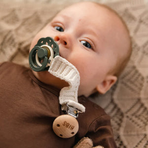 BIBS Knit Pacifier Clip - Ivory - BIBS Denmark