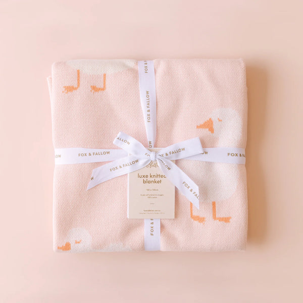 Pink Ducks Blanket - Fox & Fallow