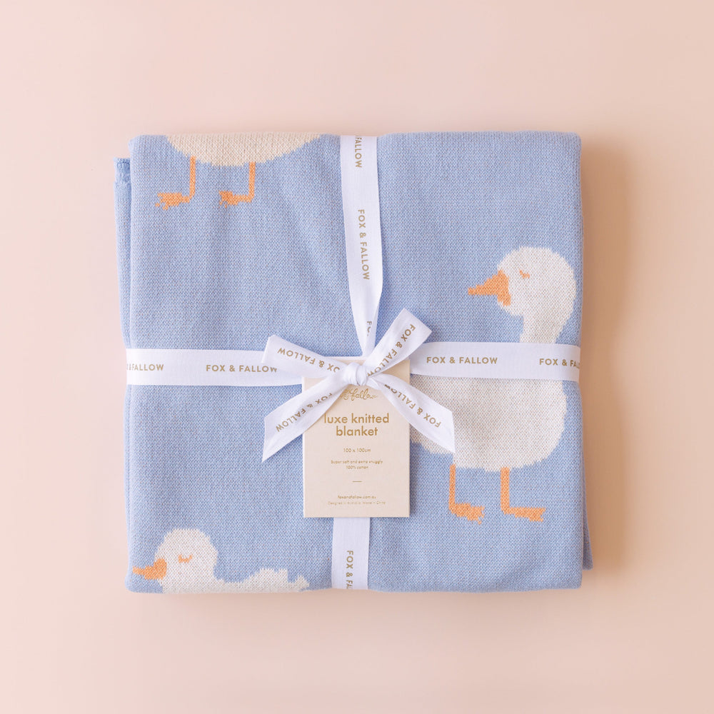 Blue Ducks Blanket - Fox & Fallow