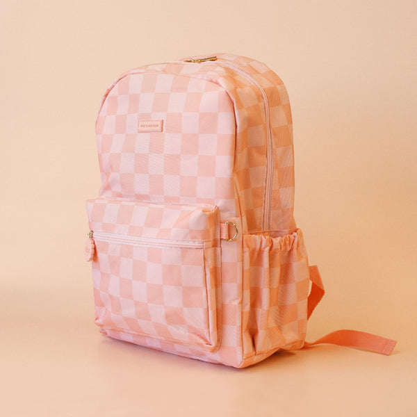 Peach Check Backpack - Fox & Fallow