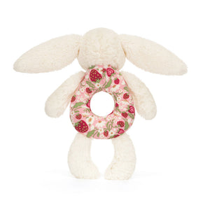 Blossom Cream Bunny 'Berry' Ring Rattle - Jellycat