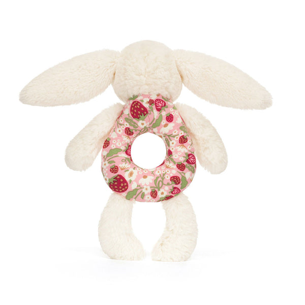 Blossom Cream Bunny 'Berry' Ring Rattle - Jellycat