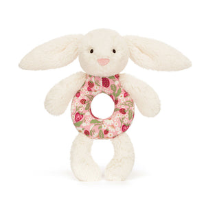 Blossom Cream Bunny 'Berry' Ring Rattle - Jellycat