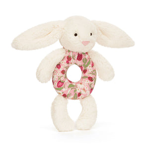 Blossom Cream Bunny 'Berry' Ring Rattle - Jellycat